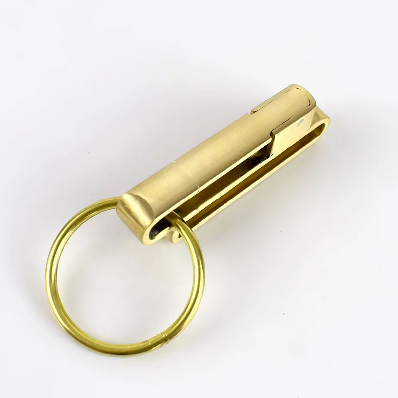 BrassRing Meetee 1 шт./2 шт. 55 мм цельный латунный ремень, пряжка, кольцо, брелок с защелками, сделай сам, кожа, ремесло, металлическая петля, декоративные аксессуары ZK917 - Цвет: BrassRing