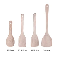 4 piece wooden spatula no paint and no wax for cooking reusable wood kitchen utensils set tools for cooking nonstick cookware