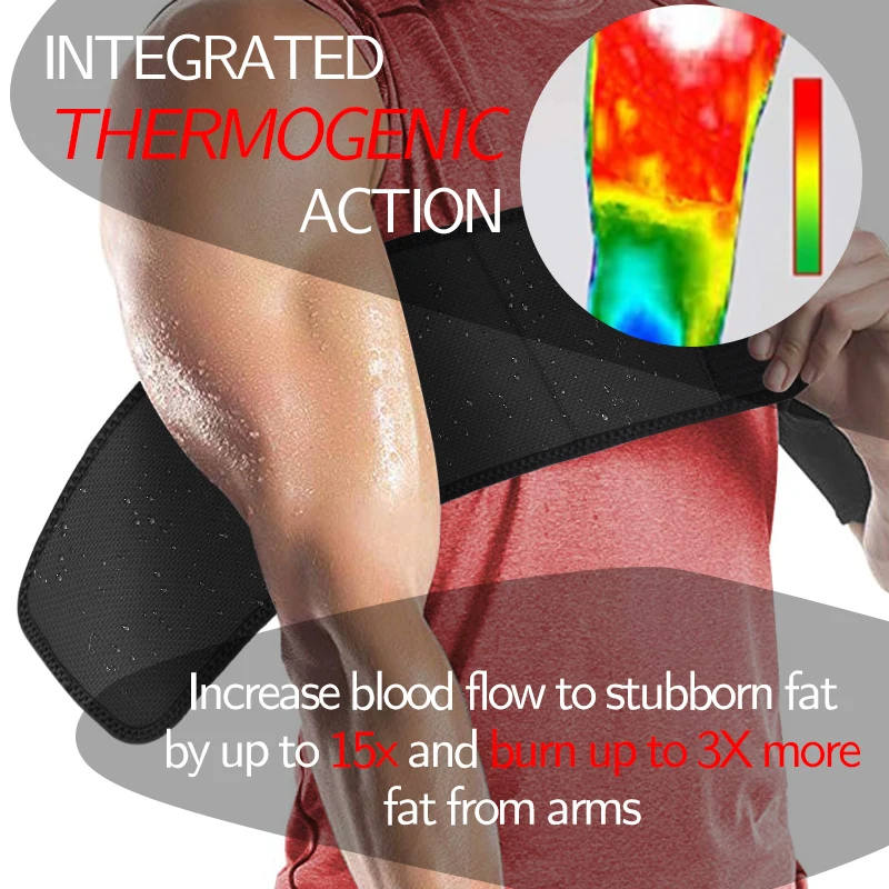 Сжигающие жир Пот Повязки на руку мужские тренировочные повязки для потери веса