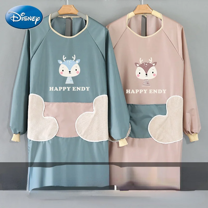

Фартук Disney, женский домашний кухонный комбинезон с длинными рукавами, защита от износа, водонепроницаемые и маслостойкие Модные кулинарные...