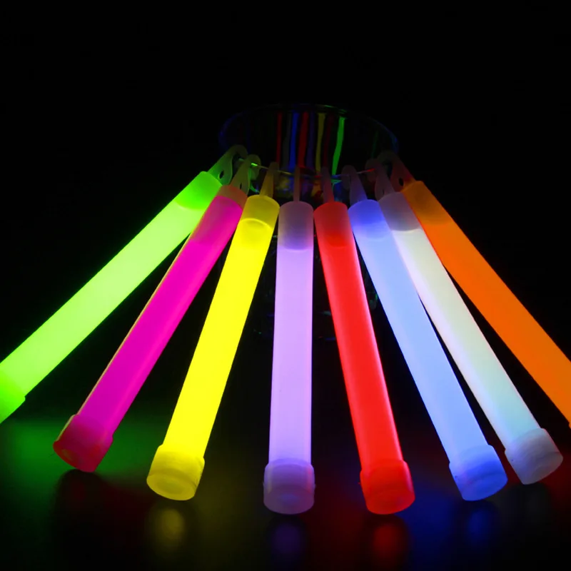 Barra de luz química fluorescente multicolor, 2 piezas, 6 pulgadas, para acampada, decoración de emergencia, suministros para clubs y fiestas