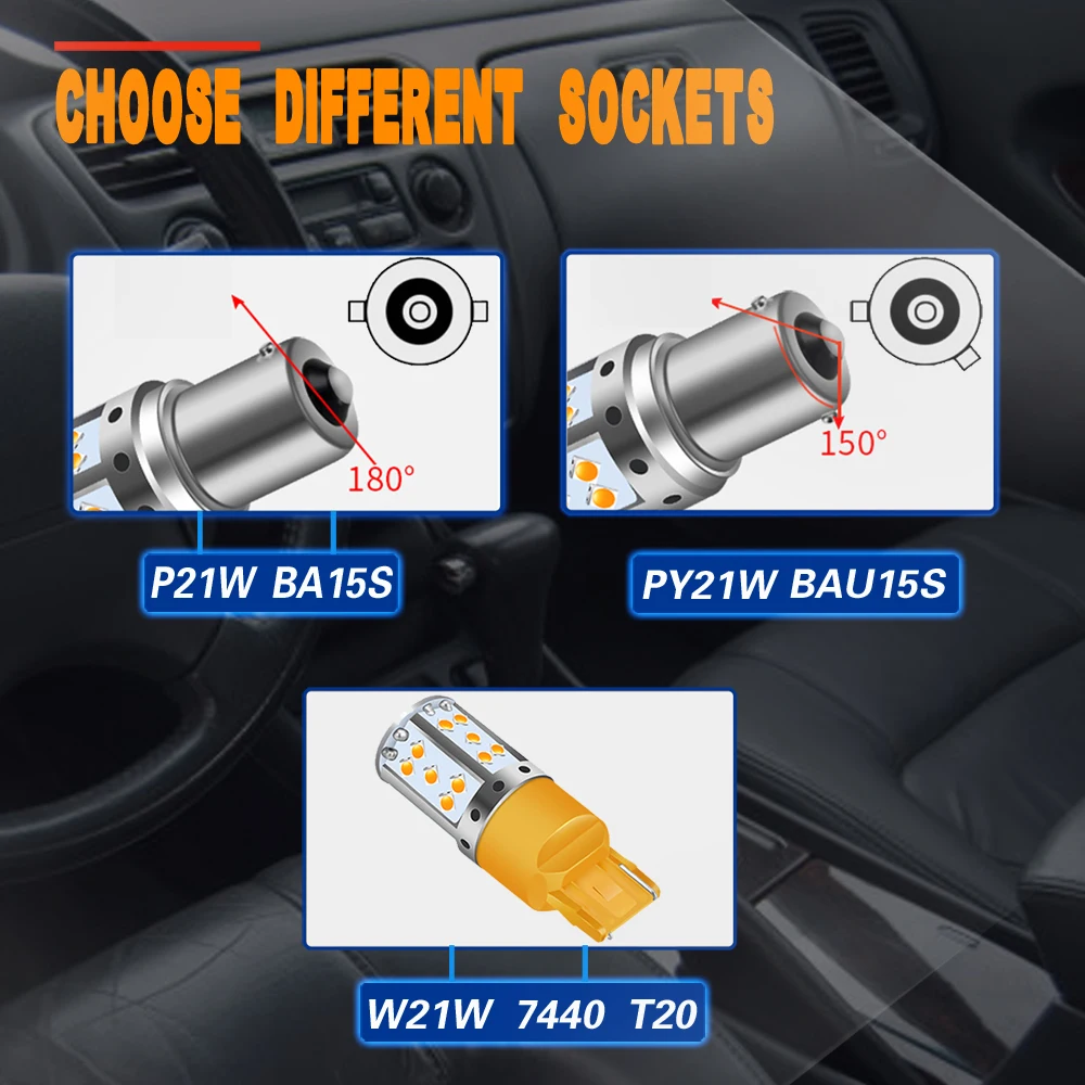 Сверхъяркая светодиодсветодиодный лампа T20 7440 W21W WY21W 3030 лм 35 SMD желтый Фонарь