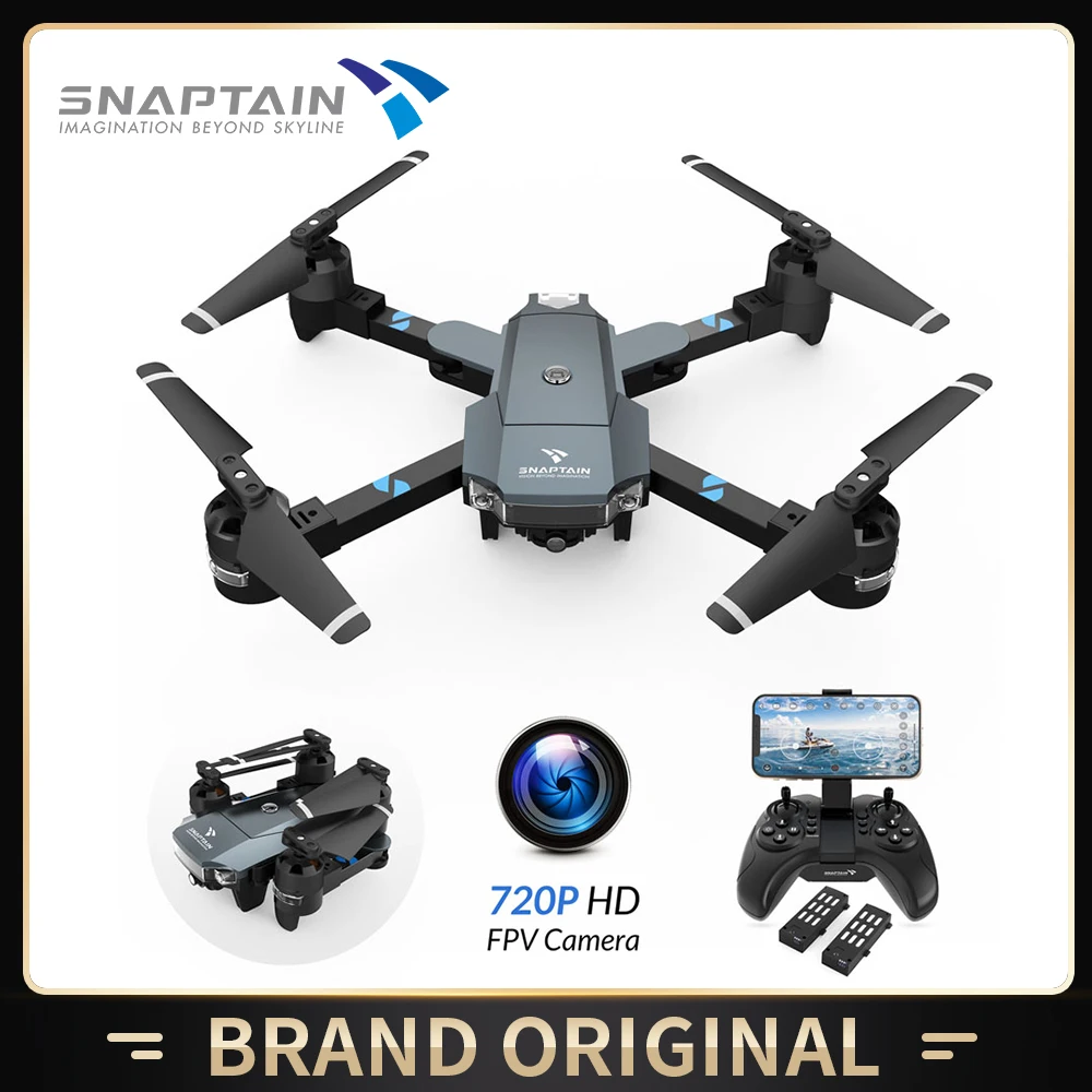 Câmera de Controle Snaptain Drone Voz Círculo Voar Profissional Quadcopter rc 3d Dobrável Inteligente Aa5mq 720p hd
