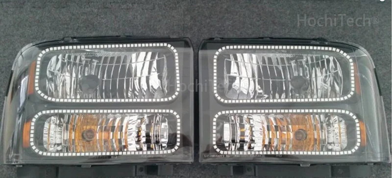 Для Ford F-250 F250 2005 2006 2007 RGB светодиодный ангельские глазки многоцветный с Halo кольцом дистанционное управление фар