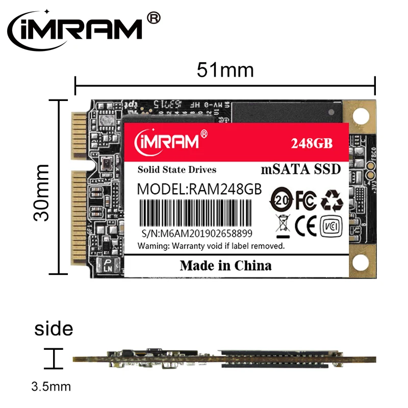 

Твердотельный накопитель iMRAM mSATA SSD 64 Гб 128 ГБ 256 ГБ 512 ТБ HDD Mini SATAIII, Внутренний твердотельный жесткий диск 32 Гб для ноутбука и настольного компь...