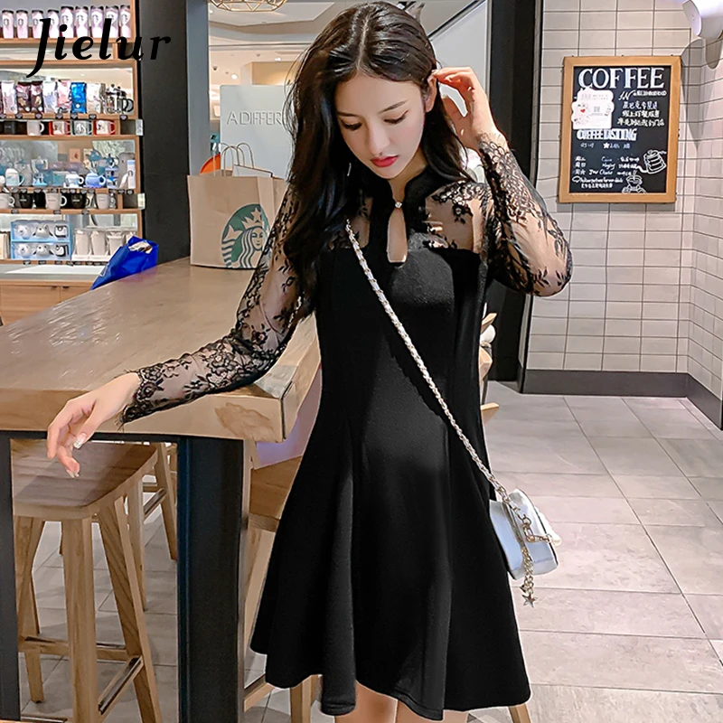 Jielur сексуальное кружевное платье женские вечерние облегающие платья