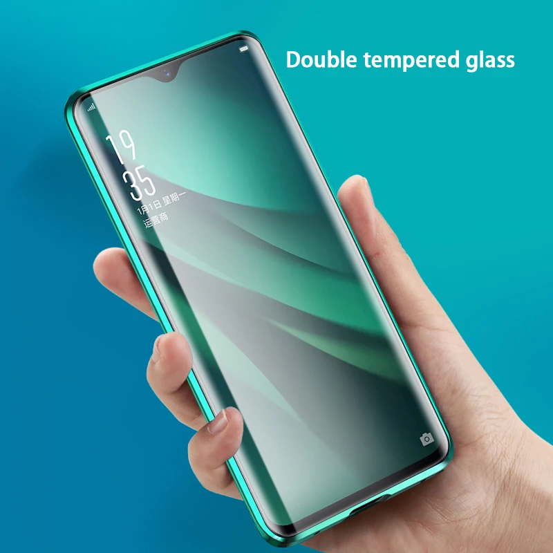 360 крышки из закаленного стекла для Oppo Realme 5 Pro Q Рено Ace A11 A11X A5 A5s A7 A9 F9 V17 Pro Y17 Y3 Магнитный флип-чехол