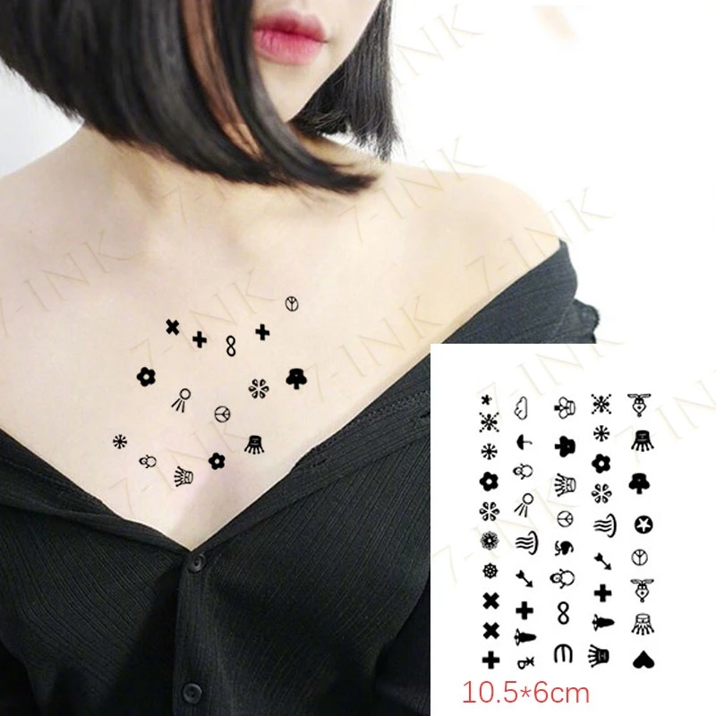 

New Waterproof Temporary Tattoo Sticker Flower Love Moon Fake Tatto Flash Tatoo Tatouage Neck Wrist Chest Arm for Women Men