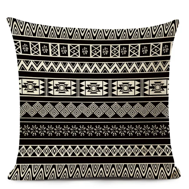 Retro High Quality ethnic Geometry Cushion Cover Throw Pillow Cutton Linen Car Sofa Bed Home Decor Textile Printed Pillowcase - Цвет: 17