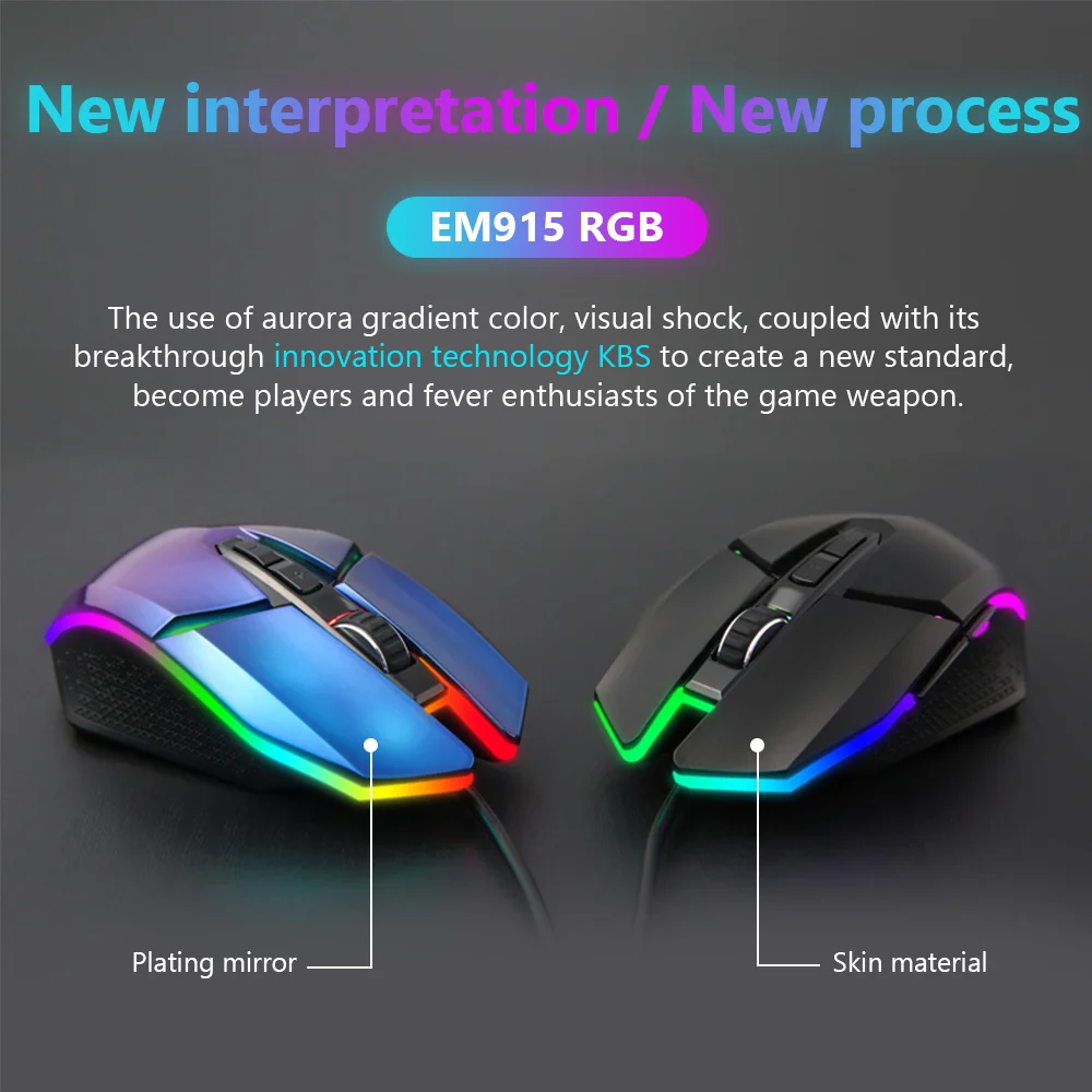 dareu em915 rgb gaming mouse pmw3336 10800 dpi 50 million life 7 button mice with kbs buttons omni directional trigger for gamer free global shipping
