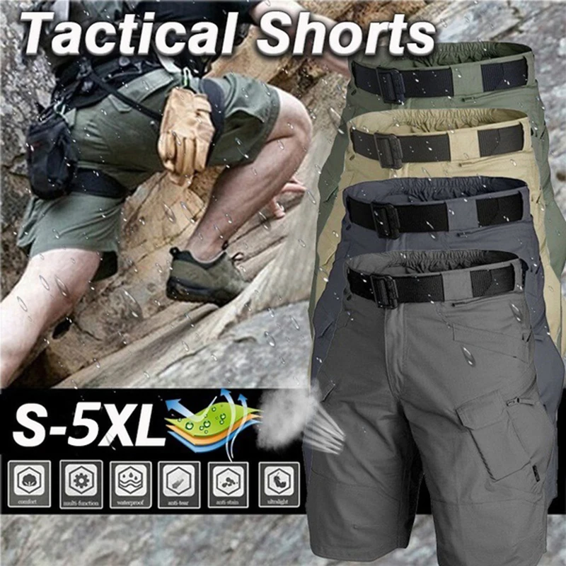 

2023 New Men Tactical Shorts Hiking Urban Outdoor Casual Cargo Shorts Ripstop Military Hunting Fishing Multi-pockets Shorts 5XL
