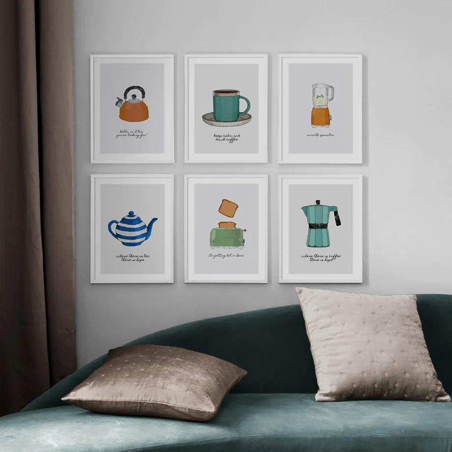 Тостер чайник кофейник блендер настенная Картина на холсте скандинавские