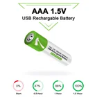 Аккумуляторы 1,5 в AAA USB, 550 МВтч, литий-ионные аккумуляторы AAA для пульта дистанционного управления, беспроводная мышь + кабель
