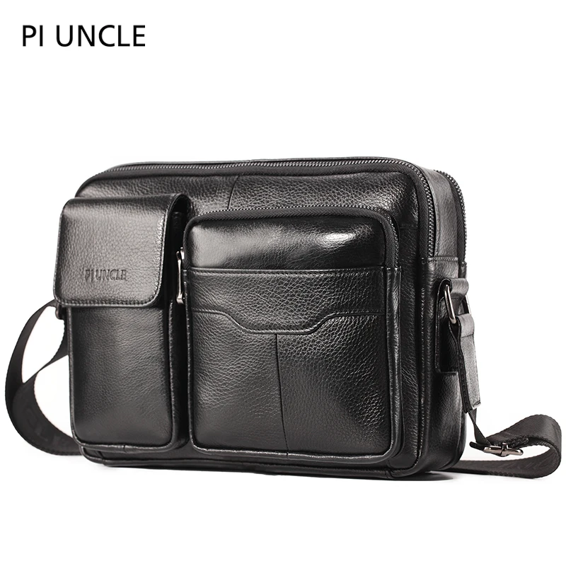 Piuncle брендовый мужской маленький портфель из натуральной кожи наплечная сумка