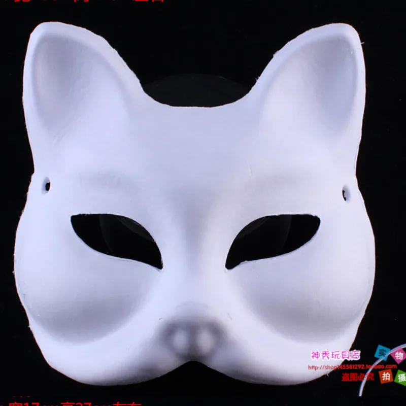 Сделай Сам граффити целлюлоза кошка лиса белая бумага Неокрашенная маска