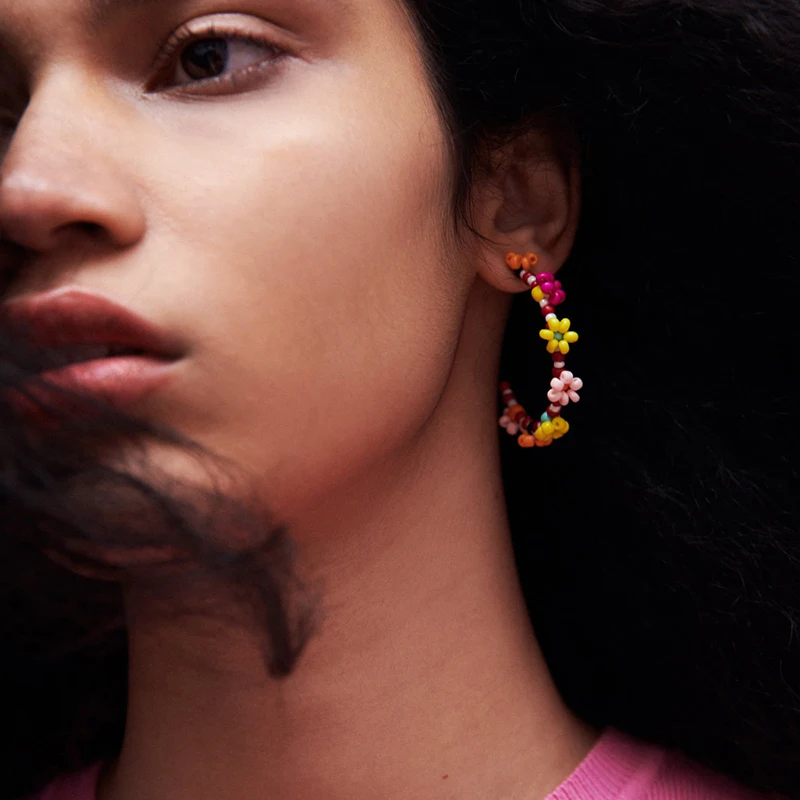 Модные женские серьги с-образным жемчугом цветочные круглые геометрические