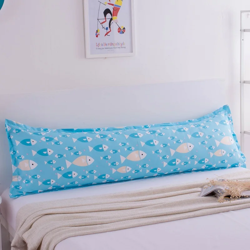 Классическая длинная наволочка с цветами и рыбками двойная для кровати 1 2 м/1 5 8 м