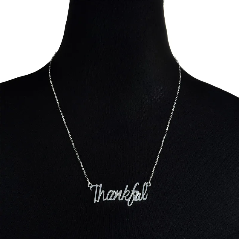 

Europe/US fashion Thankful Letter pendant lovely English word necklace gift for mom/girlfriend party jewelry