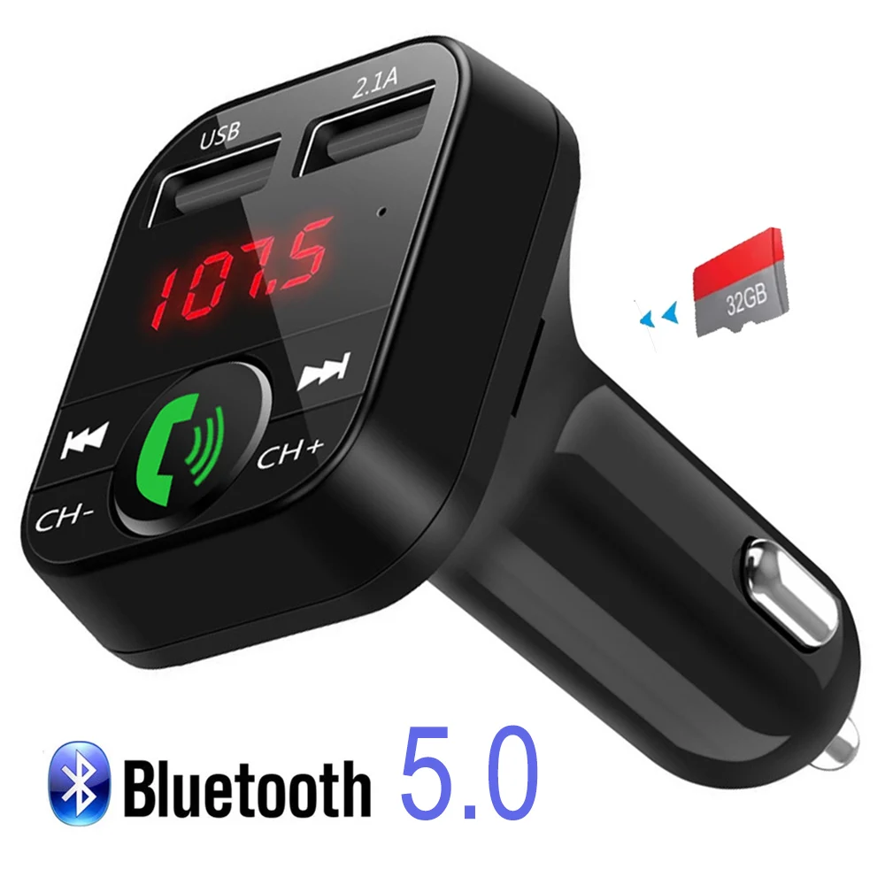 Bluetooth Wireless Car kit Handfree LCD FM Transmitter Dual USB Car Charger 2.1A MP3 Music TF Card U disk Music Player Adapter