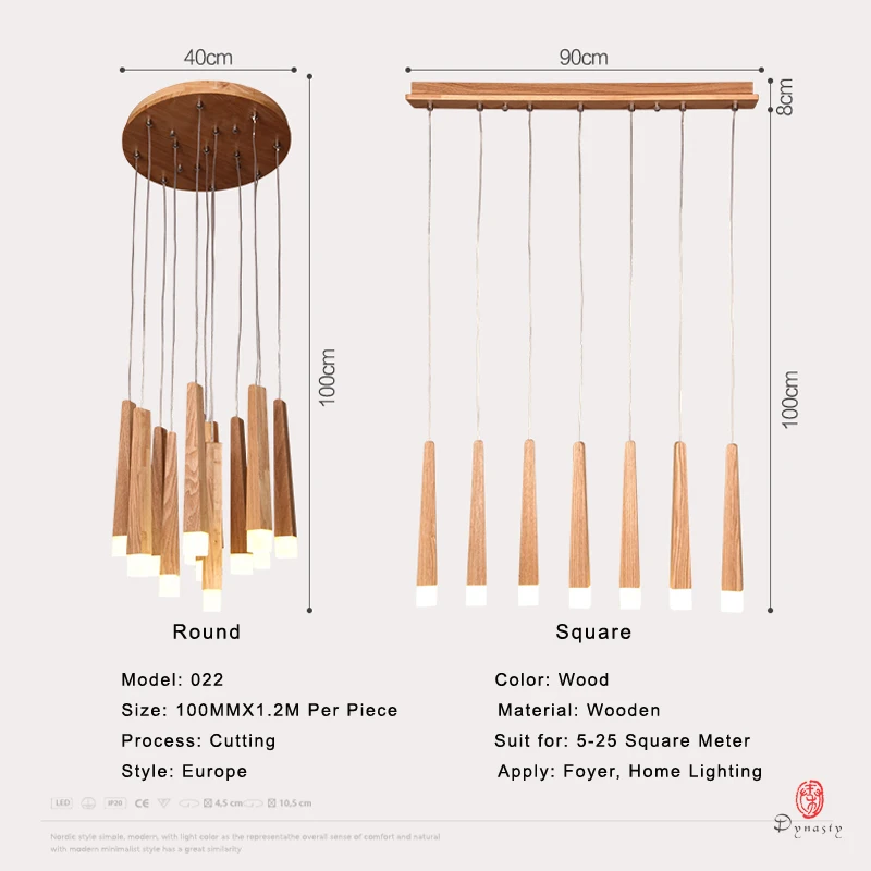 Длинные подвесные светильники в японском стиле деревянный потолочный