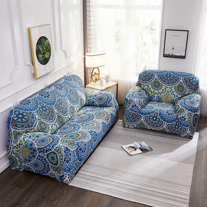 

Mandala Bohemian Sofa Cover for Living Room Elastic Couch Furniture Covers Set Sectional Chair Seat Slipcovers Polyester Cover
