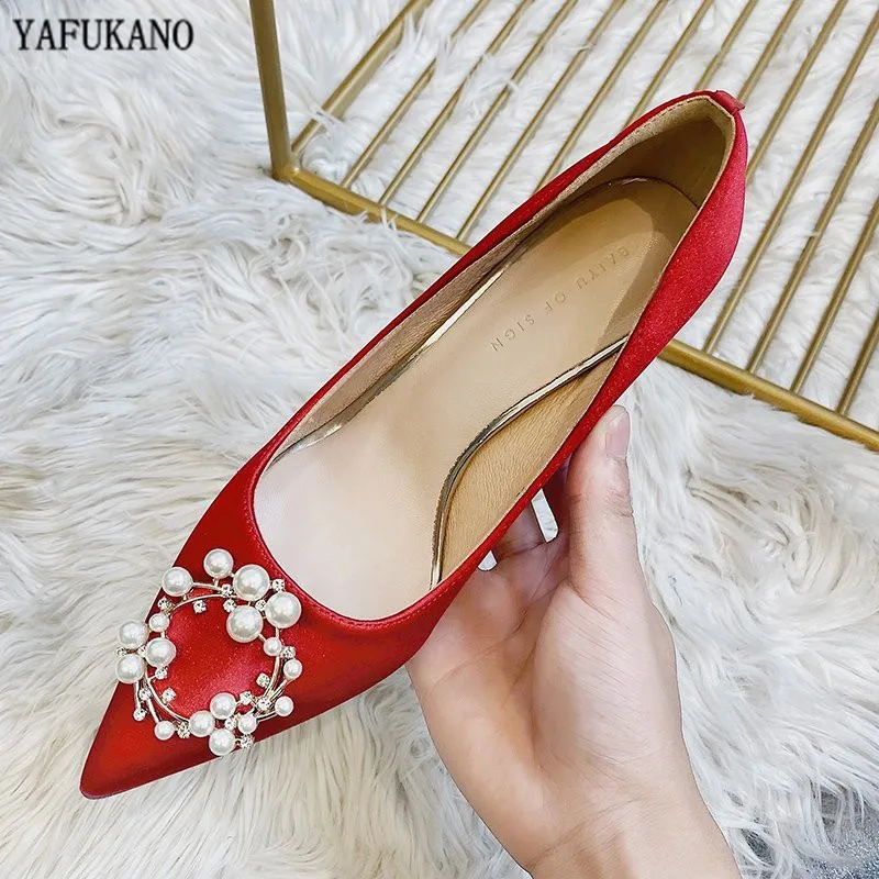 Свадебные туфли Стразы 2020 на шпильках для вечеринки свадебные в китайском стиле