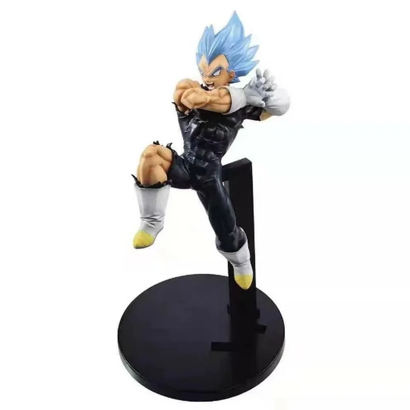 blue hair Vegeta 17 см Драконий жемчуг супер фильм броли тег бойцов Гоку Вегета SSJ голубые волосы фигурка Brinquedos ПВХ фигурка игрушки подарок для детей - Цвет: blue hair Vegeta