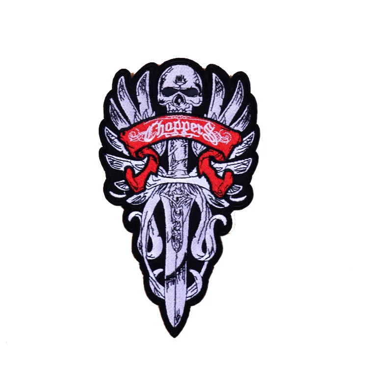 1 шт. нашивки эполеты в виде черепа Байкерская вышивка железная аппликация для