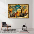 Настенные плакаты и принты из древнего Египта, портрет таинственного Клеопатры, настенные картины на холсте для гостиной, картины