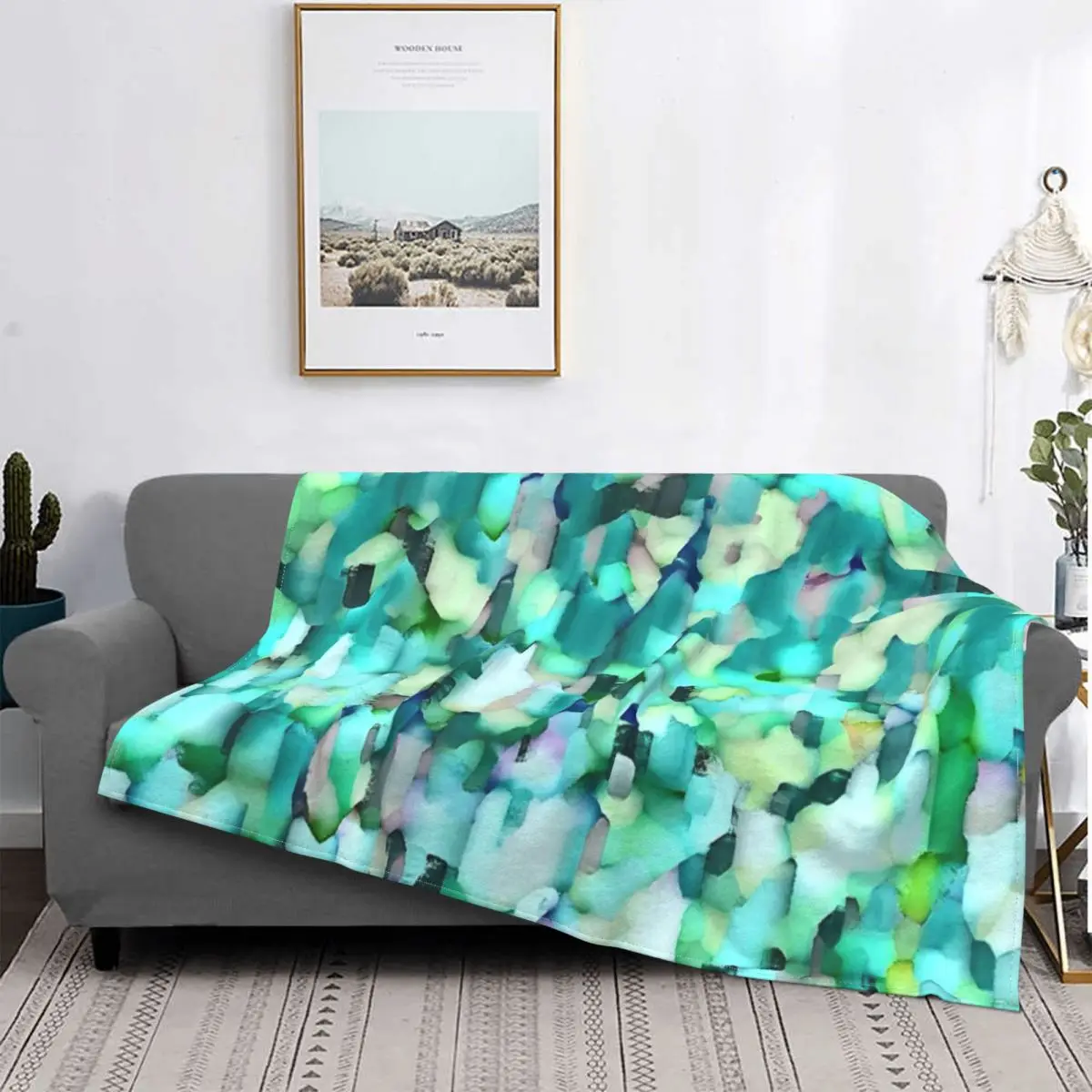 

Ocean Vibes-colcha de muselina a cuadros para cama, manta de verano e Winter, 1 manta