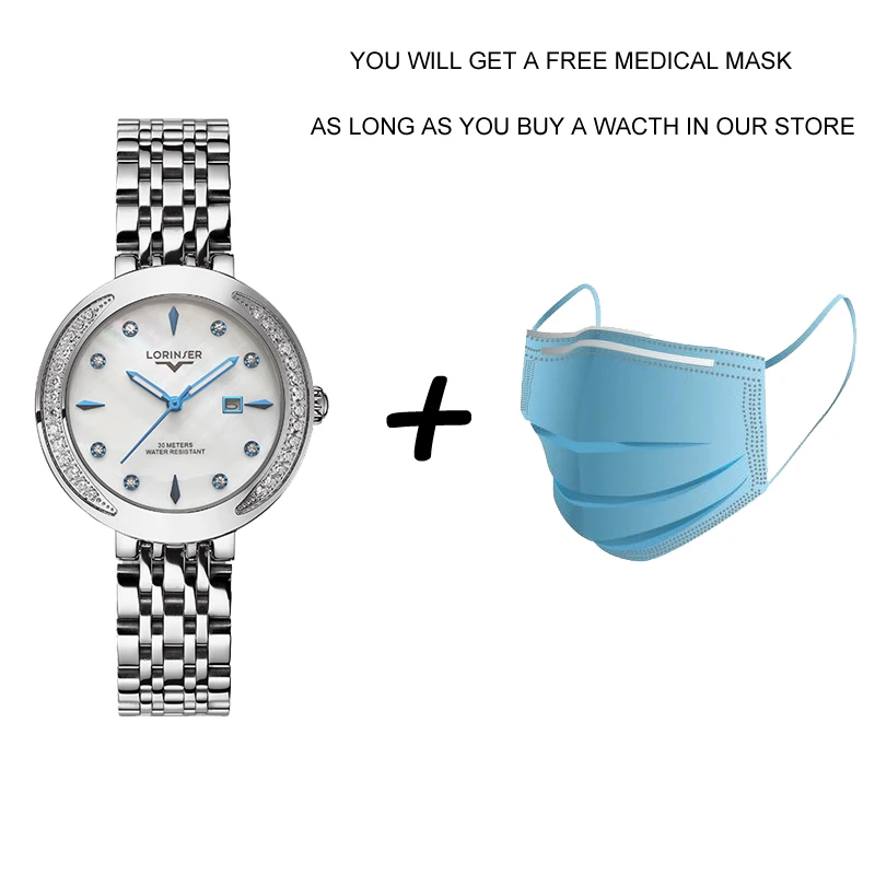 Женские часы со стразами женские из нержавеющей стали японские кварцевые с