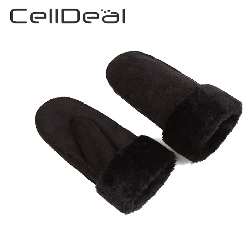 1 пара теплых митенки перчатки зимние уплотненные для пары женские из имитации