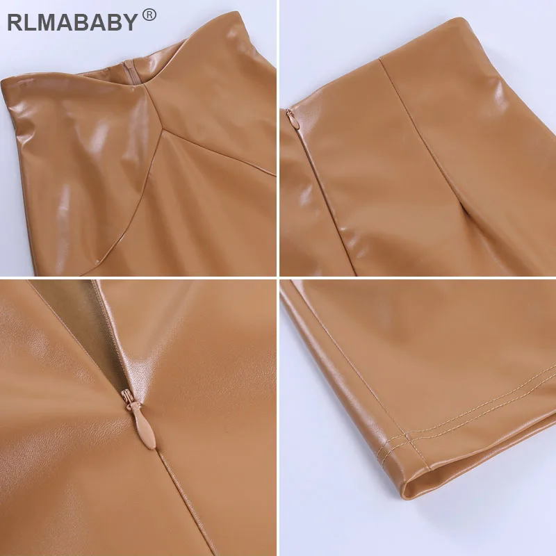 

Autumn Winter Women PU Leather Mini Skirts Sexy High Waist Skirts Fashion Package Hip Elastic Female Skirt Casual Street Skirts