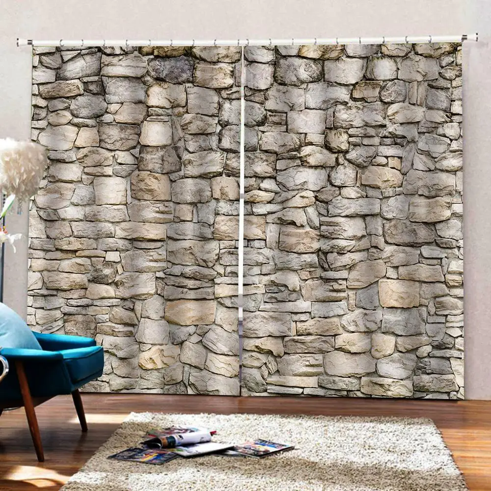 Высококачественные занавески на заказ 3d тканевые настенные кирпичные для