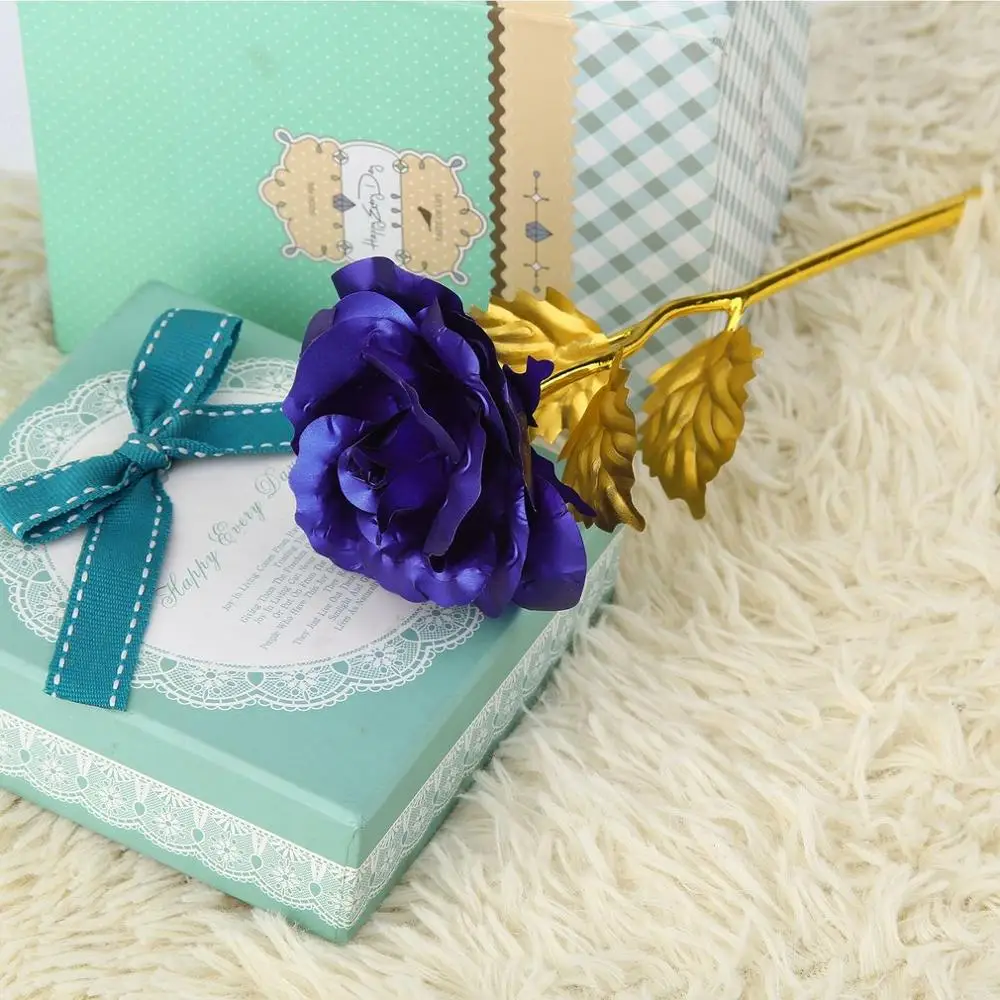 

Creative 24k Gold Foil Plated Rose Creative Gifts Lasts Forever Rose for Lover's Wedding Christmas Day Gifts
