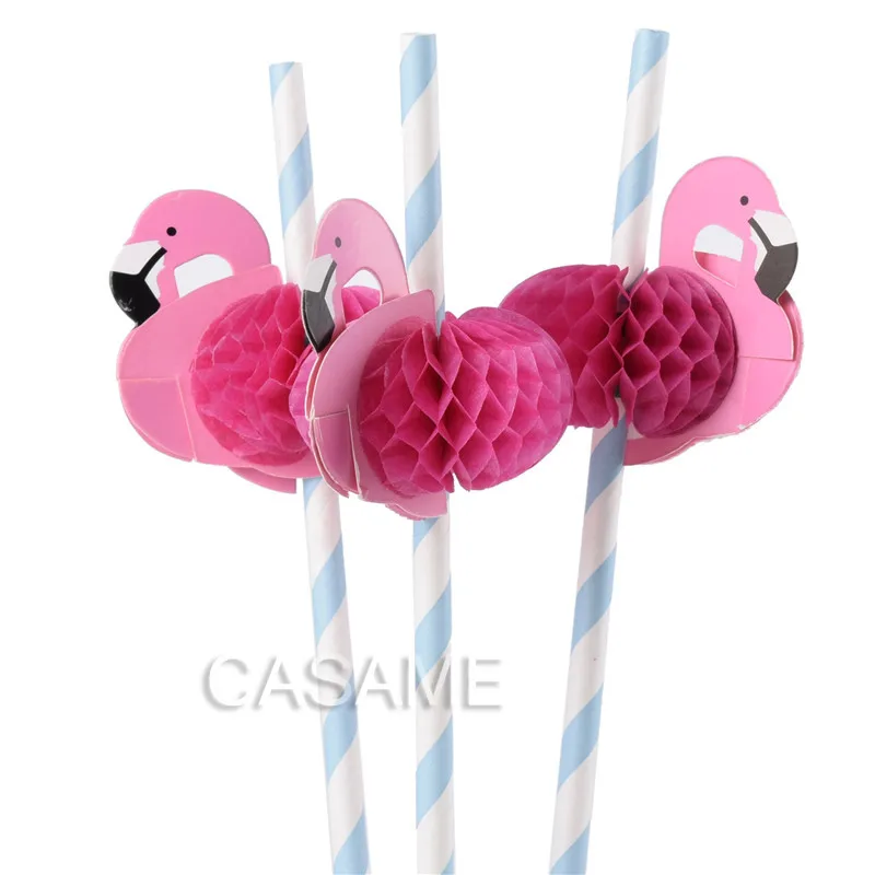 25 шт Фламинго розовые джунгли бумага питьевой соломинки летние бассейн соломы