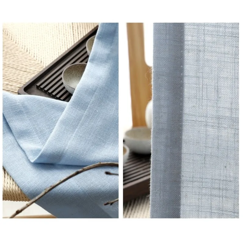 Современные занавески из хлопка и льна затемняющие пряжи Простые для балкона