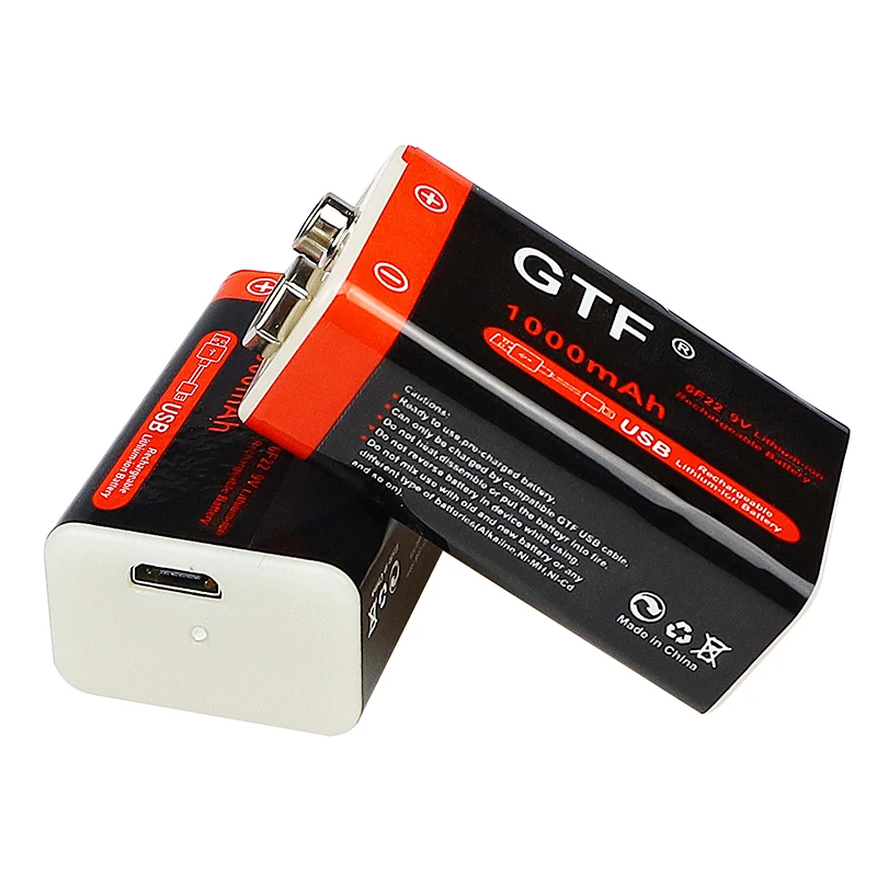 Аккумулятор литий-ионный 9 В 1000 мА ч Micro USB для мультиметра микрофона игрушек
