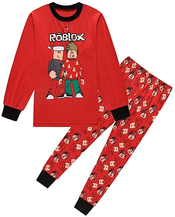 Robloxing-Conjunto de pijama para ni&ntilde;o, ropa interior de dibujos animados, pantalones de manga larga, ropa de dormir de algod&oacute;n para interiores-1
