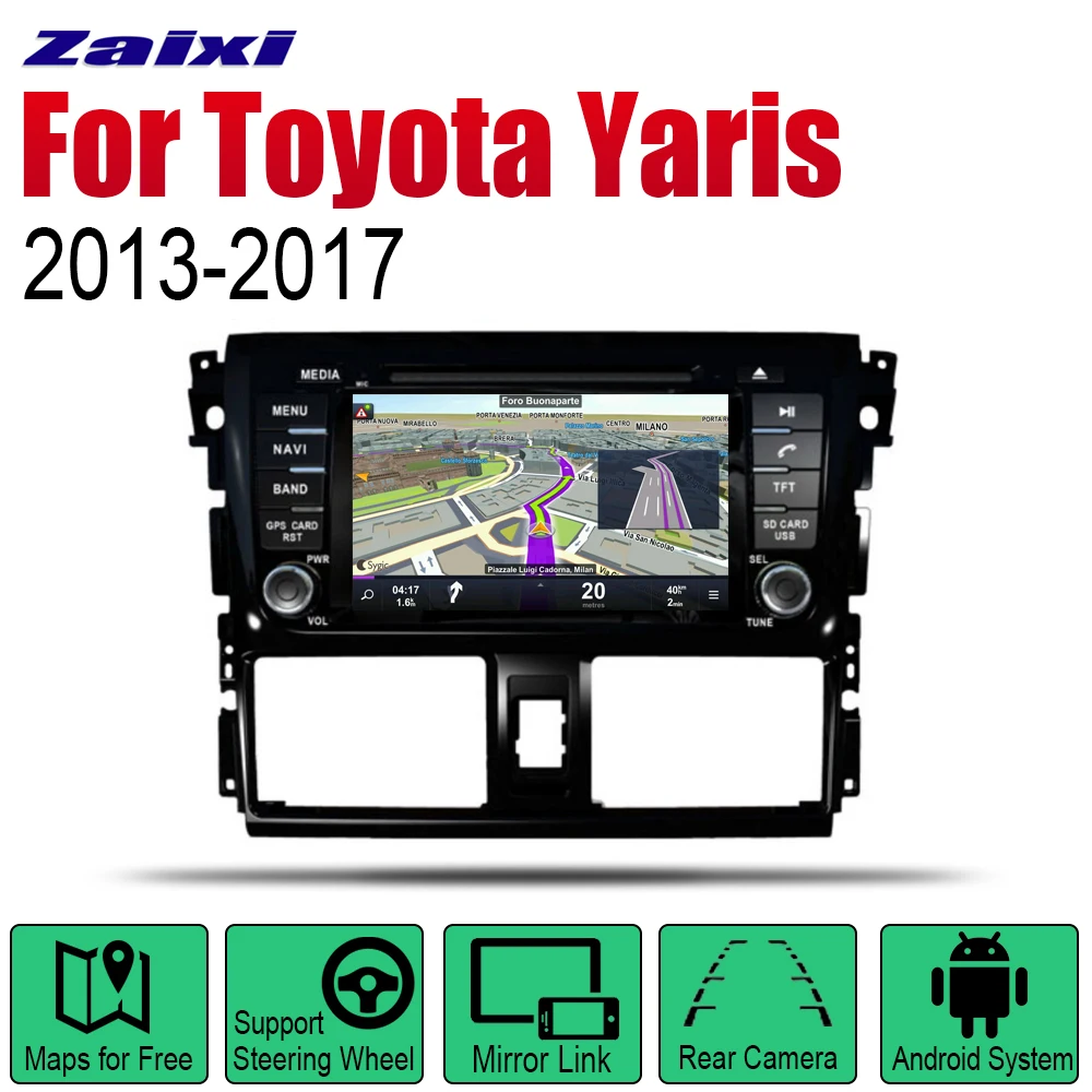 Автомобильная Мультимедийная система на Android для Toyota Yaris 2013 2014 2015 2016 2017 с