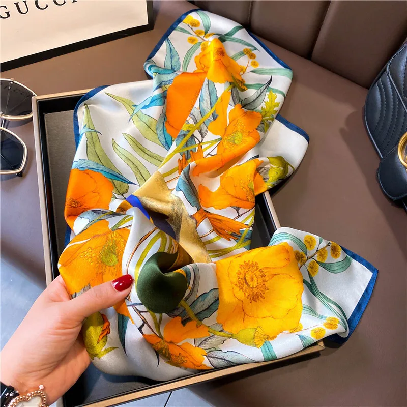 100% натуральный шелковый шарф модный женский шейный платок шарфы шаль фуляр