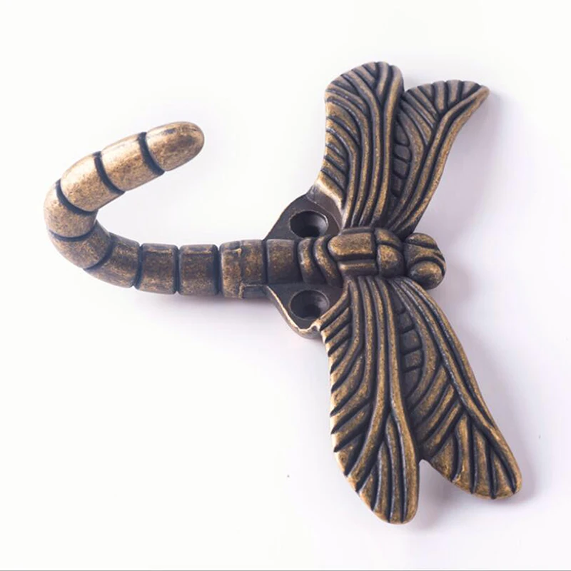 

Artistic Creative dragonfly shaped Clothes Hook Coat Hanger Zinc Alloy Hook Closet Pull Door hardware Matt Silver Hook