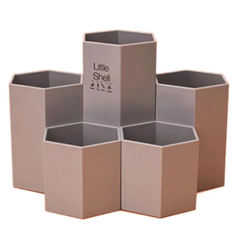 Цветной Ran школьный офисный Органайзер 5в1 сборка Шестигранная пластиковая