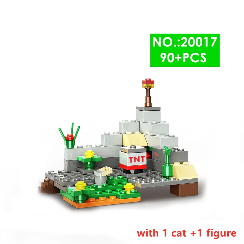 

16 Types Mountain Cave Farm Village Nether Fight Building Block Action Figure Compatible My Worlded Bricks Gift Toys