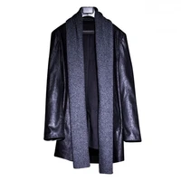 modern male long jacket korean style vintage casual black jacket outdoor spring and autumn 2022 new