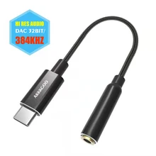 Цифровой аудиоадаптер с USB C на 3 5 мм для наушников Type DAC 32 бит/384