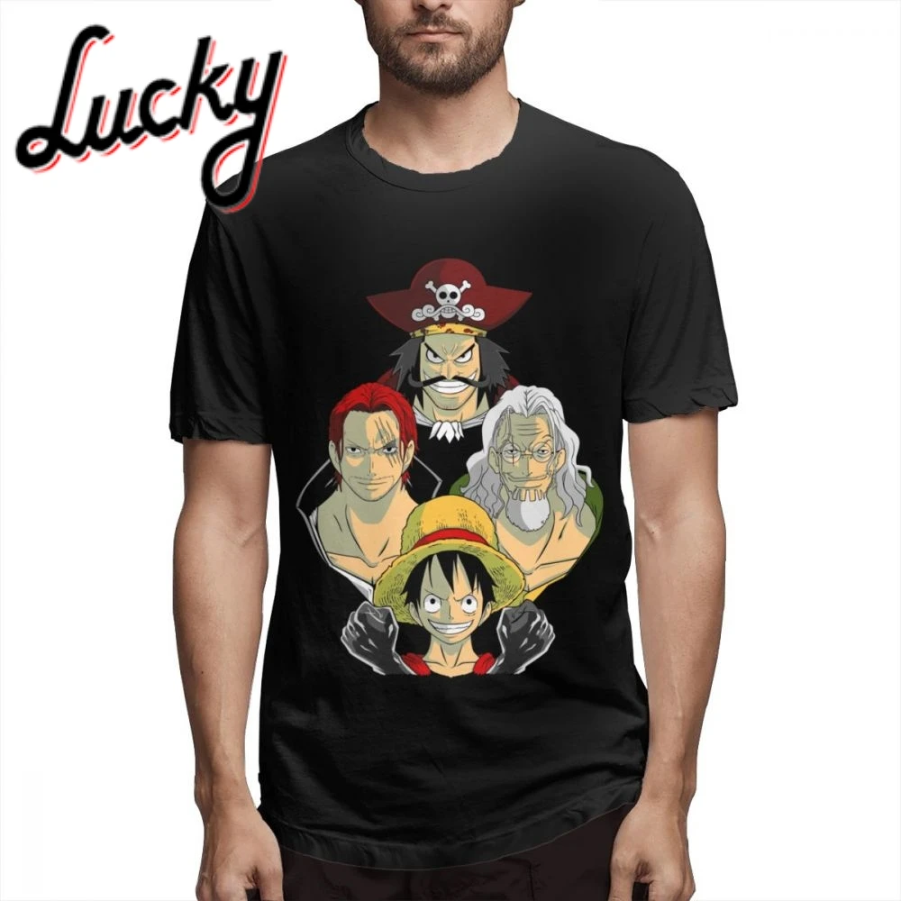 One Piece Luffy Gol D Roger Shanks Silvers Rayleigh футболка с круглым воротником для отдыха винтажная