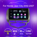 RDS Автомагнитола Android 11 для HONDA JAZZ City 2002-2004 2005 2006 2007 1024*600 SWC GPS Мультимедиа Стерео 2 ГБ + 32 ГБ 2 din без dvd