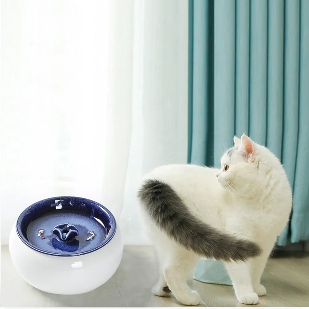 

1.5L Ceramic Automatic Cats Drink Dispenser Electric Cat Drinking Water Fountain For Cats Dogs Drinker Bowl Ultra Slient Feeder