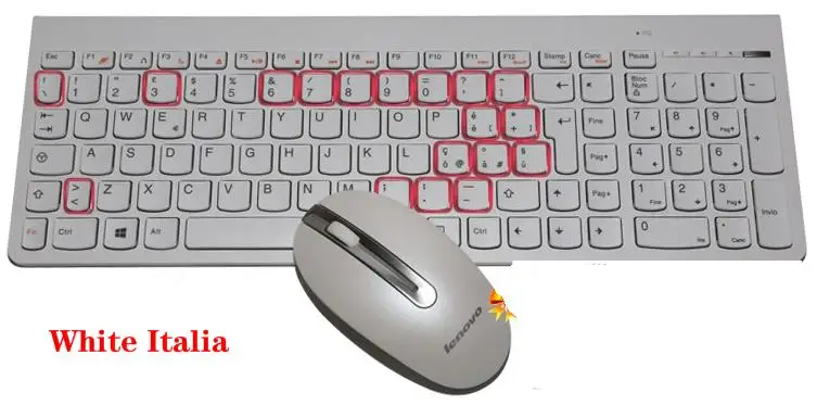 2,4 ГГц Беспроводная комбо lenovo SK8861 русская испанская немецкая французская Турецкая итальянская британская тайская шоколадная клавиатура мыши 1000 dpi мышь